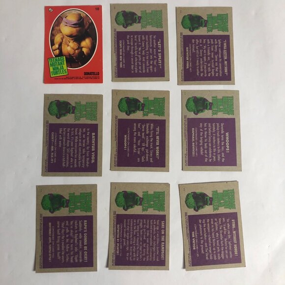 Lot of 8 Teenage Mutant Ninja Turtles The Movie Trading Cards & 1 sticker 1990 - Picture 6 of 12